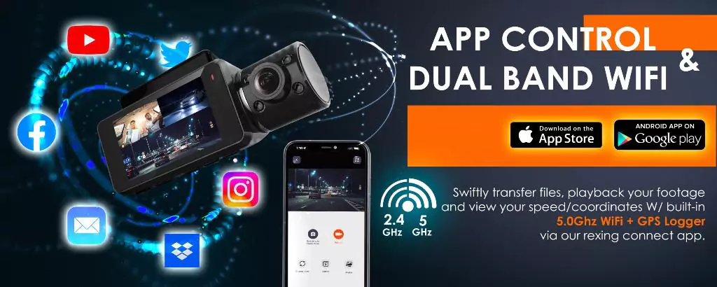 Built-In Wifi & GPS Dash Cam